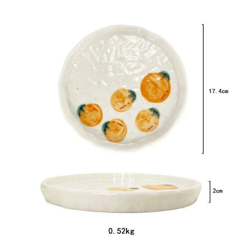 Cheerful Fruit-Themed 300ml Ceramic Mug & Plate Set – Ideal Gift for Children and Breakfast Enthusiasts - Très Elite