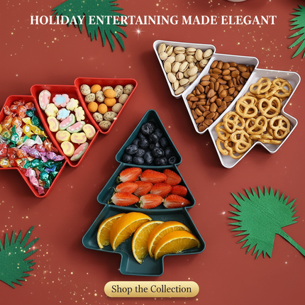 Cheerful Holiday Tree Snack Bowl - Ideal Treat Holder for Festive Celebrations - Très Elite