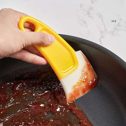 Cheerful Yellow & White Silicone Kitchen Scraper Kit for Effortless Cleanup - Très Elite