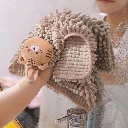 Chenille Animal Hand Towels Set - Elegant Absorbency with Quick Dry Features - Très Elite