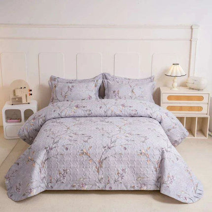 Chic 100% Cotton Plaid Coverlet Set for Double Beds - Multi-Functional Bedspread..