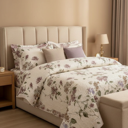 Elegant 100% Cotton Plaid Bedspread with Versatile Multi-Function Coverlet Set for Double Beds