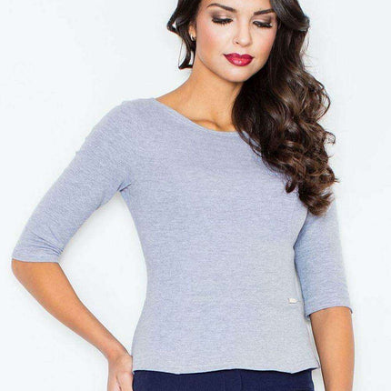 Chic 3/4 Sleeve Classic Blouse - A Wardrobe Essential - Très Elite