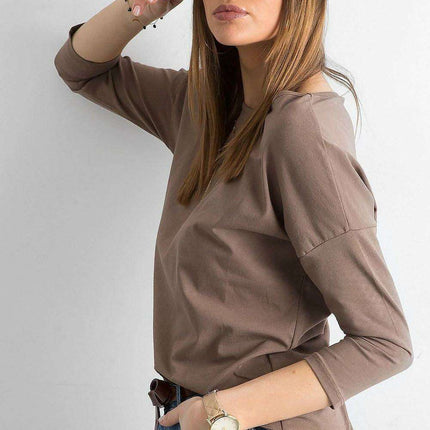 Chic 3/4 Sleeve Cotton Blend Blouse - Très Elite