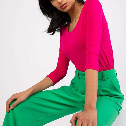 Chic 3/4 Sleeve Cotton-Spandex Blouse - Très Elite