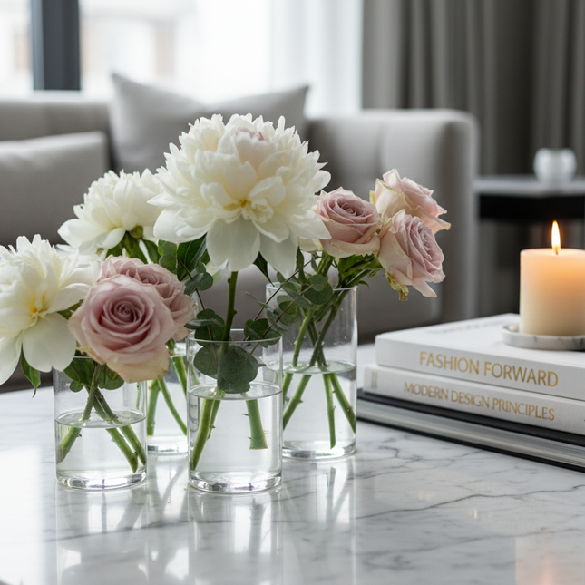 Elegant 36-Piece Clear Glass Vases Collection for Home Decor and Floral Displays