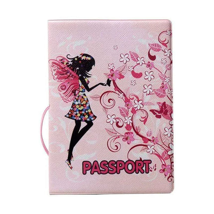 Chic 3D Printed Passport Holder with Card Slots and Faux Leather Texture - Très Elite