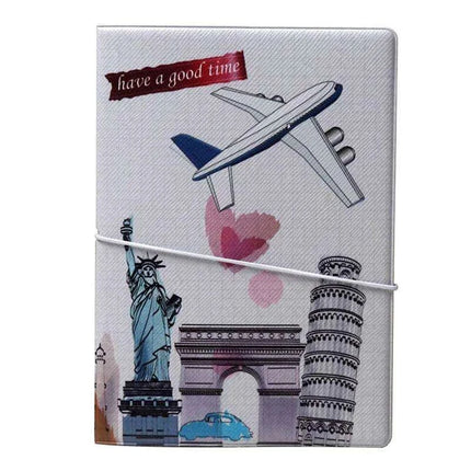 Chic 3D Printed Passport Holder with Card Slots and Faux Leather Texture - Très Elite
