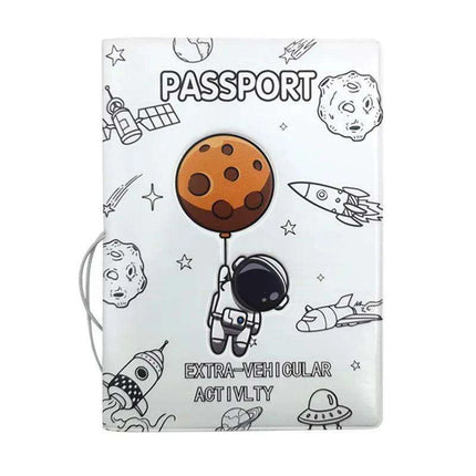 Chic 3D Printed Passport Holder with Card Slots and Faux Leather Texture - Très Elite