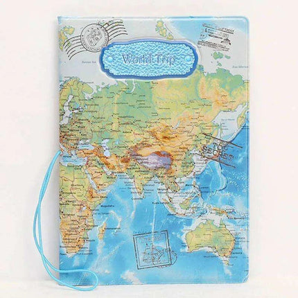 Chic 3D Printed Passport Holder with Card Slots and Faux Leather Texture - Très Elite