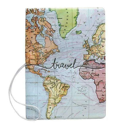 Chic 3D Printed Passport Holder with Card Slots and Faux Leather Texture - Très Elite