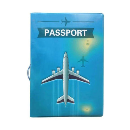 Chic 3D Printed Passport Holder with Card Slots and Faux Leather Texture - Très Elite