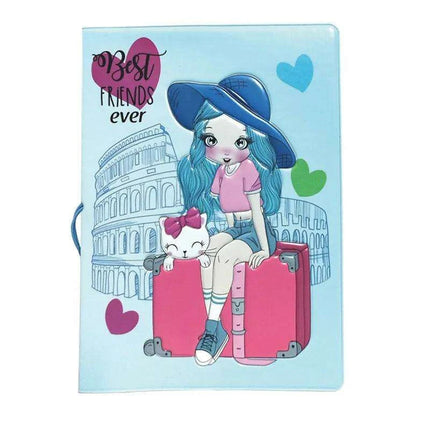 Chic 3D Printed Passport Holder with Card Slots and Faux Leather Texture - Très Elite