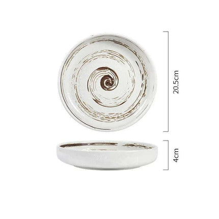 Chic 8-Inch Japanese-Inspired Ceramic Plate for Serving Pizza and Pasta - Très Elite