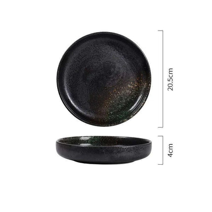Chic 8-Inch Japanese-Inspired Ceramic Plate for Serving Pizza and Pasta..