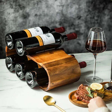 Chic Acacia Wood Wine Rack for a Stylish Home Bar and Kitchen - Très Elite