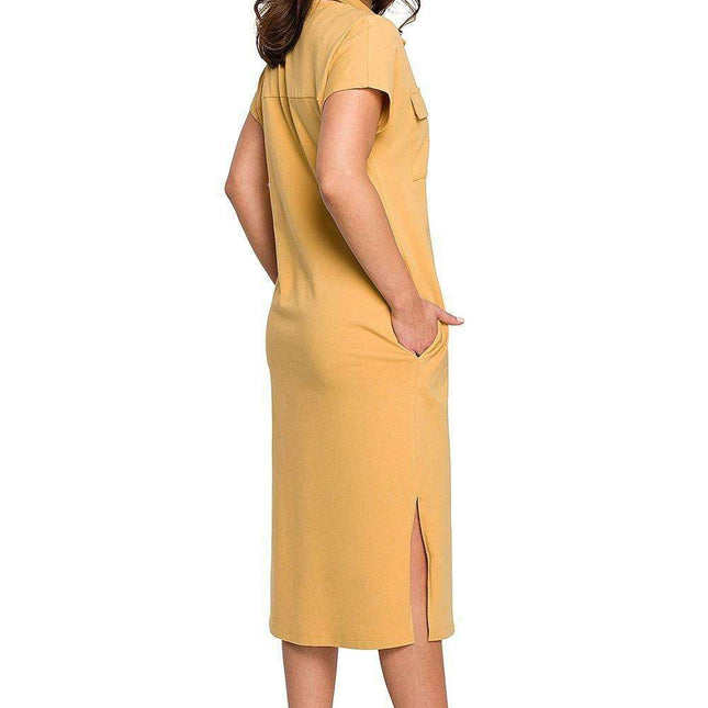 Chic Adjustable Belted Safari Shirt Dress for Every Occasion - Très Elite