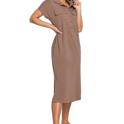 Chic Adjustable Belted Safari Shirt Dress for Every Occasion - Très Elite
