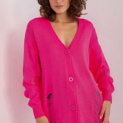 Chic Adjustable Knit Cardigan with Heart-Shaped Neckline - Très Elite