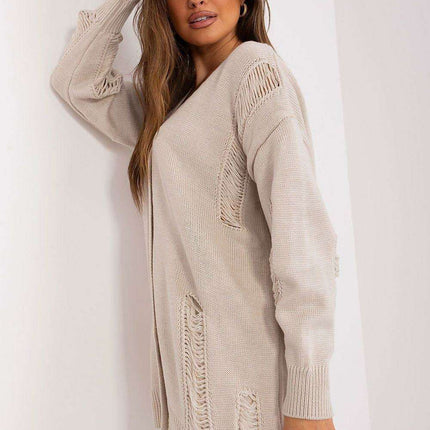 Chic Adjustable Knit Cardigan with Heart-Shaped Neckline - Très Elite