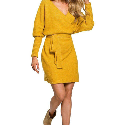 Chic Adjustable Tie Sweater Dress - Très Elite