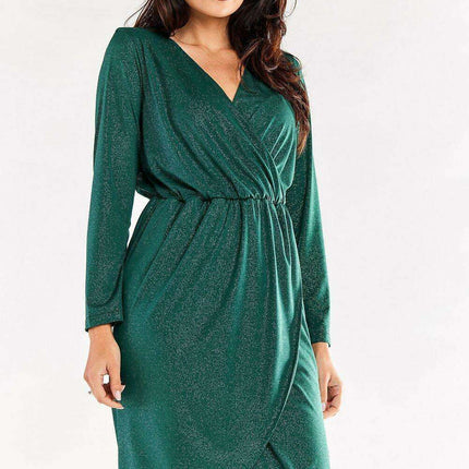 Chic Adjustable Waist Envelope Sleeve Dress - Crafted in Poland