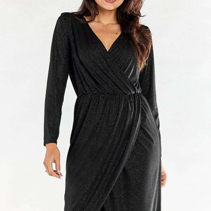 Chic Adjustable Waist Envelope Sleeve Dress - Crafted in Poland
