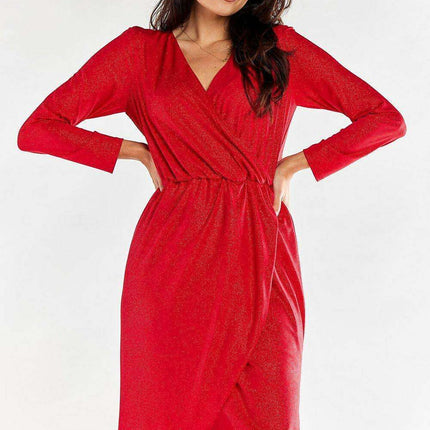 Chic Adjustable Waist Envelope Sleeve Dress - Crafted in Poland