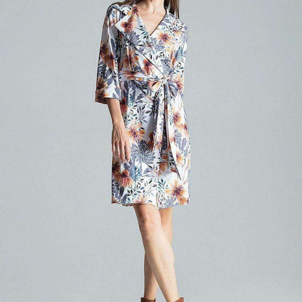 Chic Adjustable Waist-Tie Shirt Dress with Trendy Patterns - Très Elite