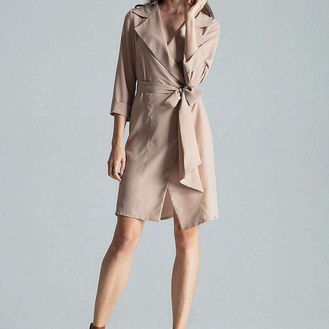 Chic Adjustable Waist-Tie Shirt Dress with Trendy Patterns - Très Elite