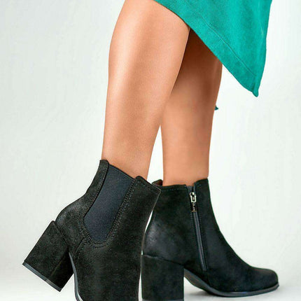 Chic Almond Toe Heeled Ankle Boots - Très Elite