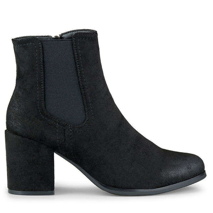 Chic Almond Toe Heeled Ankle Boots - Très Elite