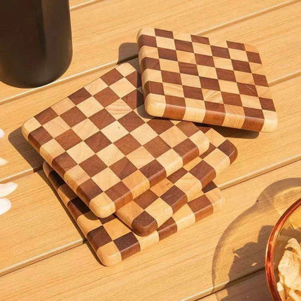 Chic Antibacterial Acacia Wood Culinary and Chess Board from Thailand - Très Elite