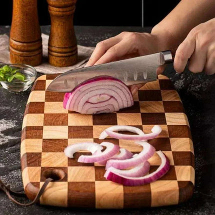 Chic Antibacterial Acacia Wood Culinary and Chess Board from Thailand - Très Elite