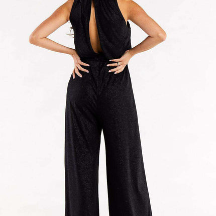 Chic Artisan Wide-Leg Suit with Stylish Crinkled Collar - Handmade in Poland - Très Elite