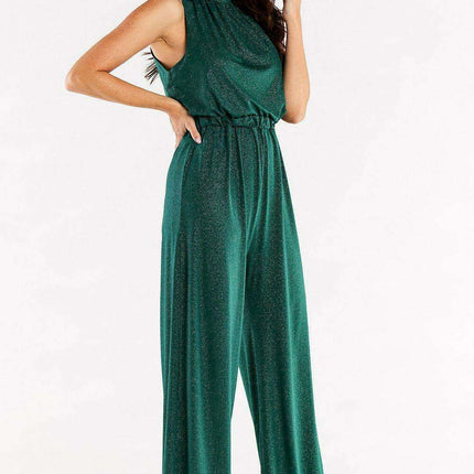 Chic Artisan Wide-Leg Suit with Stylish Crinkled Collar - Handmade in Poland - Très Elite