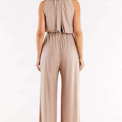 Chic Artisan Wide-Leg Suit with Stylish Crinkled Collar - Handmade in Poland - Très Elite