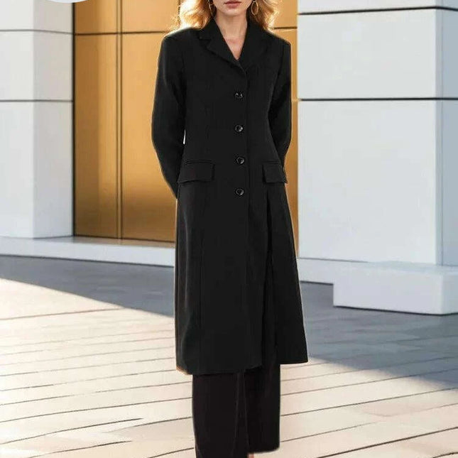 Chic Asymmetric Waist Trench Coat with Contemporary Flair - Autumn 2024 Collection