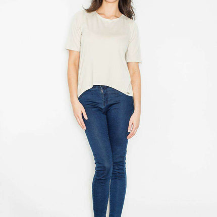 Chic Asymmetrical Back Neckline Blouse with Elegant Detailing - Très Elite