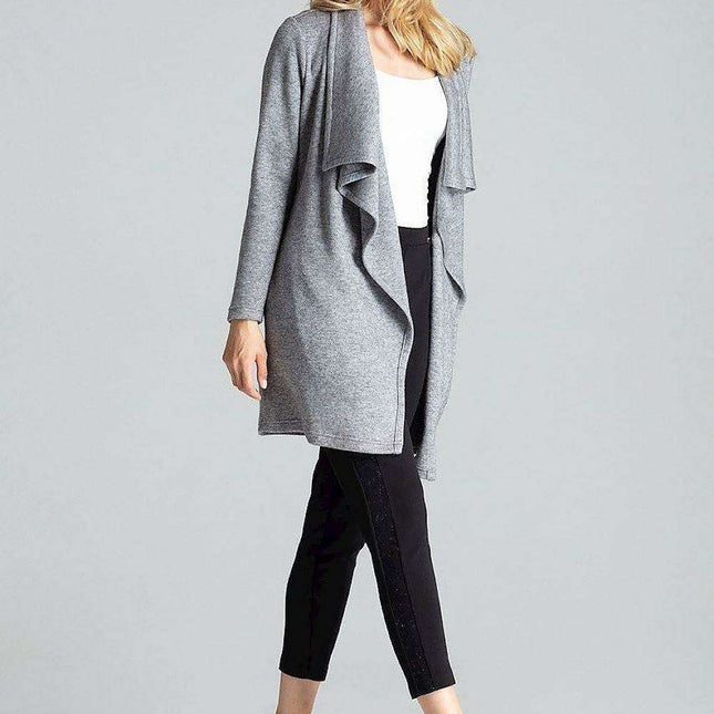 Chic Asymmetrical Black Cardigan with Practical Pockets