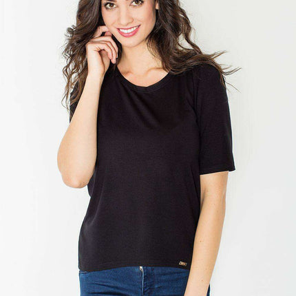 Chic Asymmetrical Blouse with Unique Draped Back Design
