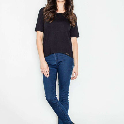 Chic Asymmetrical Blouse with Unique Draped Back Design