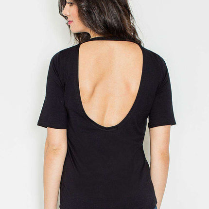 Chic Asymmetrical Blouse with Unique Draped Back Design