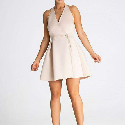 Chic Asymmetrical Button-Front Foam Evening Dress - Très Elite