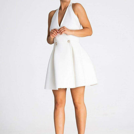 Chic Asymmetrical Button-Front Foam Evening Dress - Très Elite