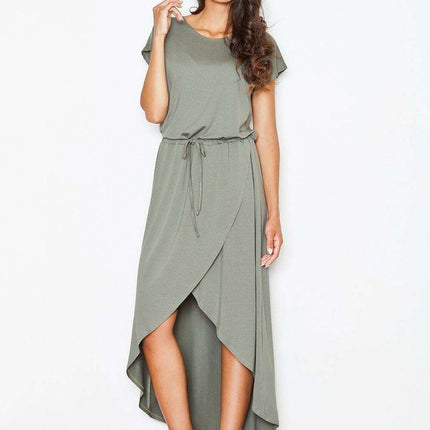Chic Asymmetrical Daytime Figl Dress - Très Elite