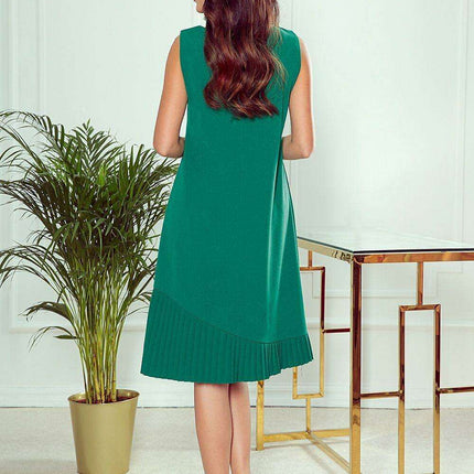 Chic Asymmetrical Green Trapeze Dress by Numoco - Très Elite