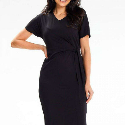 Chic Asymmetrical Heart Neck Midi Dress