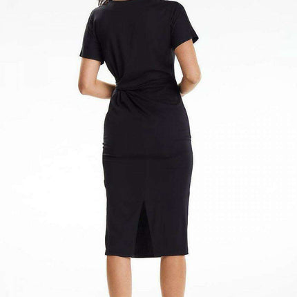 Chic Asymmetrical Heart Neck Midi Dress - Très Elite