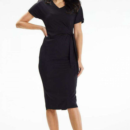 Chic Asymmetrical Heart Neck Midi Dress - Très Elite